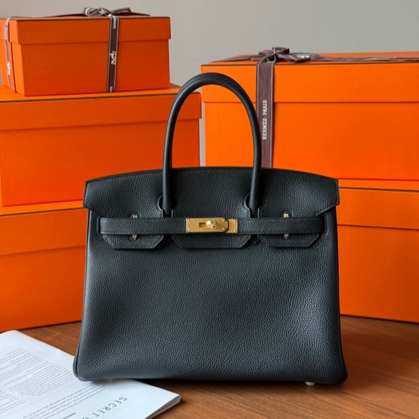 【エルメス HERMES】バーキン30 ブラック (89)  トゴ ゴールド金具（100％手縫）